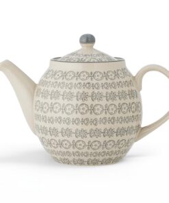 Bloomingville Teekanne Karine, Grau, Spülmaschinengeeignet - Ideale Kapazität von 1200 ml für Tee & Heißgetränke - Stein