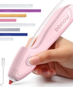 Heißklebepistole Akku Kabellos 6s schnelles Vorheizen Rosa | Heißklebestift Automatisches Auskleben ohne Tropfen 30Pcs