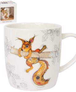Lesser & Pavey Keramik-Kaffeetassen im britischen Design - große Tassen für Zuhause oder Arbeit - Sammy Squirrel Tea an