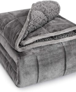 Sivio Sherpa Fleece Gewichtsdecke für Erwachsene, 7kg schwere Fuzzy Decke, super weich und extra warm, 120x180cm Grau