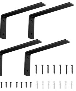 SKYSEN 23cm Multifunktionale Metallwinkel Halterung 4 Stüke Schwarz für Küche und Garage