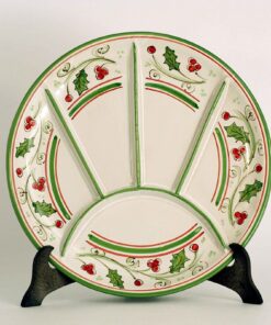 CEAR ceramiche - Vasenteller aus Keramik von Caltagirone, handgefertigt und mit Farben und Weihnachtsdekorationen verzie