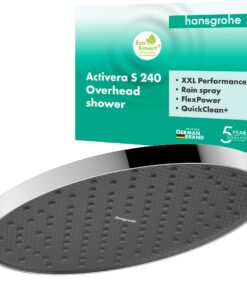 Hansgrohe Activera S Wassersparende Kopfbrause (EcoSmart+), Chrom, runde Regendusche 240 mm, Antikalk-Funktion, 28057000