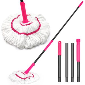 NEWE Wischmopp für Bodenreinigung mit 45 cm breiter Mikrofaser Nasswischer, Verbesserte Auswringfunktion für Küche und B