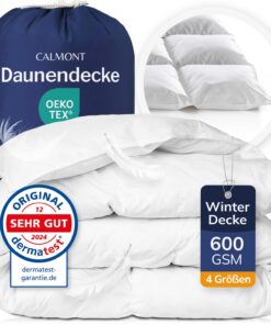 CALMONT Daunenbettdecke 135x200 für Allergiker OEKO-TEX Warme Winterdecke