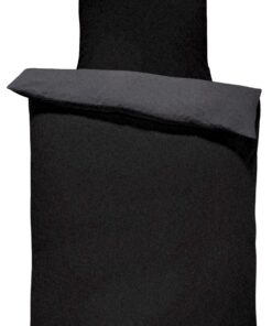 One-Home Winter Bettwäsche Doubleface Uni Wende kuschelig flauschig warm weich Schwarz/Anthrazit, Größe: 2 Teilig 135x20