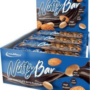 IronMaxx - Protein-Nussriegel | Dark Chocolate Nuts | Glutenfrei | Ohne Palmöl |Ideal für Sportliche | Fitness- und Nach