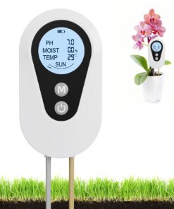 pH- und Feuchtigkeitsmessgerät 4‑in‑1 für Pflanzen – Bodenmessgerät für pH, Temperatur, Feuchtigkeit & Licht, ideal für