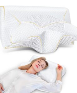 SAHEYER Orthopädisches Nackenkissen, 2 in 1 Ergonomisch, für Bauch-, Seit- & Rückenschläfer, Waschbare Bezug, 59x43x12/1