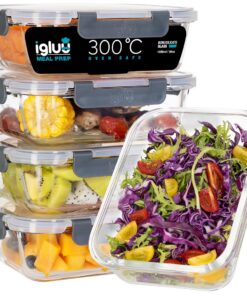 Igluu Microwave- & Oven-Sichere Frischhaltedosen 1050ml - BPA-frei & Spülgut – für Essensvorbereitung & Verabreichung
