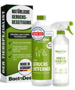 BactoDes Animal Geruchsneutralisierer 1L - Enzymreiniger mit biologischer Mikrobenkraft & Tiefenwirkung - Effektiver Ger