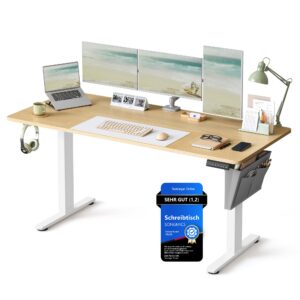 SONGMICS Höhenverstellbar elektrisch, Büro, Verstellbar für 4 Höhen, Memory-Funktion LSD136Y01 SONGMICS Höhenverstellb