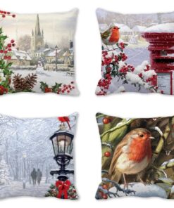 Moonlee Weihnachten Velvet Kissenbezug CH-1241 | Deko Kissenbezug 80x80cm Moonlee CH-1241 | Moonlee Quadrat Sofakissenb