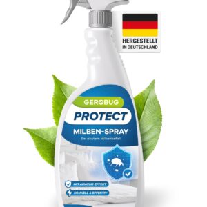 Gerobug Milbenspray 1000 ml - Effektiver Milbenschutz für Matratzen und Polster - Hausstaubmilbenabwehr - Anti-Milben Sc