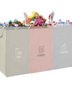 Recycling-Mülleimer 3fach Soft für Büros Küchen Ordnen Papier Plastic Leerraum Campen