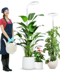 Wolezek Pflanzenlampe LED Vollspektrum, 80 LEDs 6500KGrow Light, 160cm Große Grow Lampe, 3 Farben Pflanzenlicht mit 360°