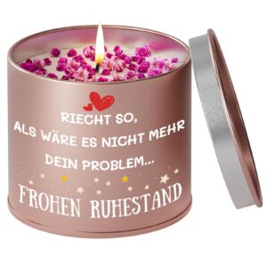 PRSTENLY Ruhestand Geschenk Frauen 9OZ Metall Kerze Weihnachtsgeschenke Abschiedsgeschenk für Frau Freundin Mama Oma Sch