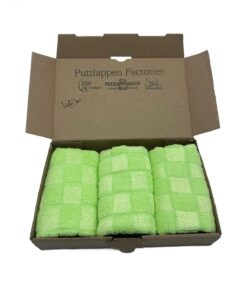 Nachhaltiges Bambus-Reinigungstuch 3er Set, 40x40cm, grün, 50% Bambusfaser/50% Mikrofaser, ökologischer Putzlappen für d