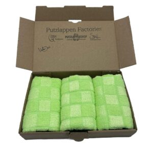Nachhaltiges Bambus-Reinigungstuch 3er Set, 40x40cm, grün, 50% Bambusfaser/50% Mikrofaser, ökologischer Putzlappen für d