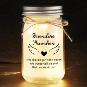 PRSTENLY LED Jar Dekoratives Licht für Frauen als Geburtstagsgeschenk, Weihnacht, Muttertag - Ruhestand Dankeschön Gesch