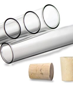 Tuuters 100 Glas Reagenzgläser mit Naturkorken Verschluss für Labore und Forschungseinrichtungen | Tuuters 100 Glas Rea