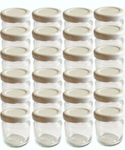 hocz Sturzgläser 60er Set 53 ml Mini Gläser Weißer Deckel - Marmelade Honig Senf Einmachgläser