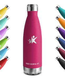 KollyKolla Thermosflasche, Edelstahl Isolierflasche, Wasserflasche für Outdoor, Sprudel, Sport und Fitness, 500ml/750ml/