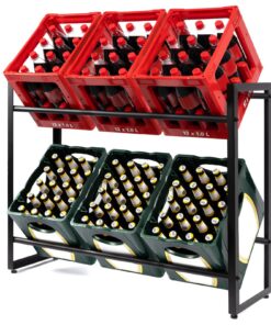 Floordirekt stabiltes Kistenregal aus Stahl für 6 Wasser- und Getränkekisten, ideal für Küche und Garage, robust und lei