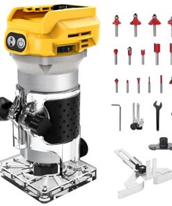 Dewalt 18V 20V Akku Kantenfräser, Bürstenloser Handfräser für Holzbearbeitung, Akku Holztrimmer SET 15 Fräser