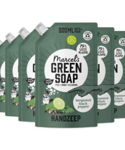 Marcel's Green Soap Schwarzpfeffer & Bergamot Handseife - Vegan - 97% biologie abbaubar - Für Veganerinnen & Vegane - 30
