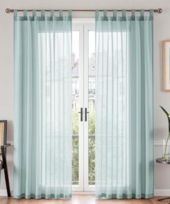 TOPICK Schlaufenschal 2er Set Himmelblau für Wohnzimmer und Schlafzimmer mit moderner Design-OPTIK, Curtains Living Room