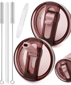 Stanley 40oz Cup Auslaufsicher Abnehmbar Deckel 2er Set Rosa mit 2 Halmen & Bürsten