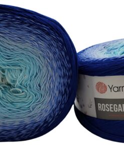 YarnArt Rosegarden Bobel Wolle 500Gramm Hellblau Mehrfarbig Ideal für Strickprojekte 100% Baumwolle Blau Hellblau 318 50