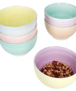 MamboCat Pastello Müslischalen 6er Set 14cm 500ml Pastell Steingut Bunt