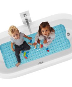 rriijk Rutschfest Badewannenmatte 100x40 cm Türkis Blau Ideal für Erwachsene & Kinder