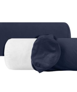 NPlusEins 2er Pack Baumwoll Kissenbezug - Jersey - Navy 1331.1812, ca. 40 x 15 cm OEKO-TEX STANDARD 100