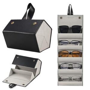 AMONENZ Leder Faltbar Glasses case - Praktisch für Designer, die mehrere Brillen benötigen | AMONENZ Leder Faltbar Glas