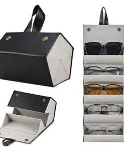 AMONENZ Leder Faltbar Glasses case - Praktisch für Designer, die mehrere Brillen benötigen | AMONENZ Leder Faltbar Glas