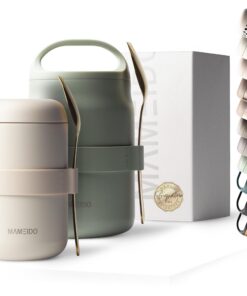 MAMEIDO Thermobehälter für Essen, Edelstahl, 500 ml, Ideal für Joghurt und Eis | MAMEIDO Müslibecher to go, Thermobeche