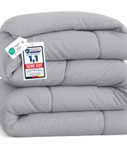 BEDSURE Warm Winterdecke 135x200 cm - Dicke Waschbar für Winter, Grau OEKO-TEX