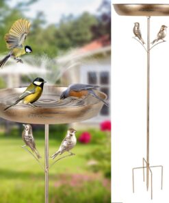 BAODBF Vintage Vogelbad Stehend, Φ 30 Wassertränke für Vögel Frostsicher Groß