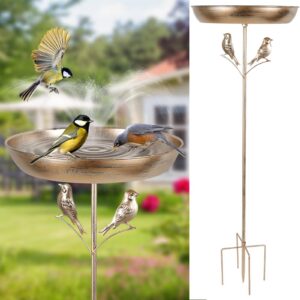 BAODBF Vintage Vogelbad Stehend, Φ 30 Wassertränke für Vögel Frostsicher Groß