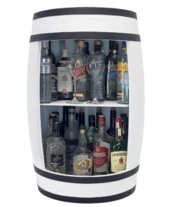 Weeco Weißes Holz Weinregal - Ideal für Hausbar - Vintage Design, 80x50cm, Haus- und Whiskywandbar | Weeco Fass Regal a
