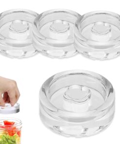 4er Set Glas Fermentiergewichte Ø 7cm/2,7in für Einmachgläser breite Öffnung Kimchi Gärung