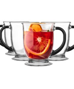 Glasmark KROSNO 1992 Kubas Kaffeegläser-Set für Cappuccino und Eiskaffee - Spülmaschinenfest - 4x400 ml | Glasmark KROS