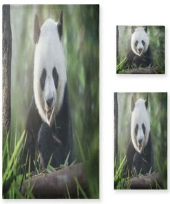 Pandatier Bambus Handtuchset für Badezimmer Geruchsresistente Handtücher Mädchen Kinder