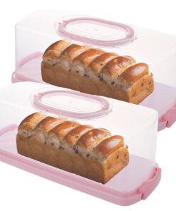ASelected Kuchenbehälter 2 Stück Transportbox mit Deckel für Kuchen und Kekse 35 x 16 x 13 CM leicht transportierbar und