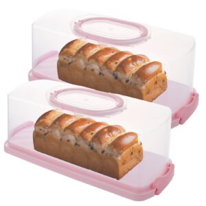 ASelected Kuchenbehälter 2 Stück Transportbox mit Deckel für Kuchen und Kekse 35 x 16 x 13 CM leicht transportierbar und