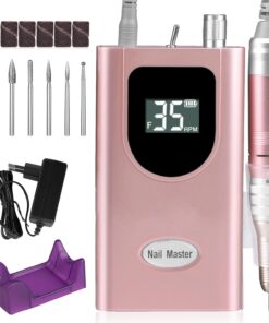 AZ GOGO Elektrische Wiederaufladbare Nagelfeile für Studio/Studio-Manniküre | AZ GOGO 35000 U/min Tragbare Akku Nagelfe