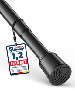 MEISENBERG Klemmstange 120-170cm Schwarz Ø32mm ohne Bohren für Vorhänge Dusche
